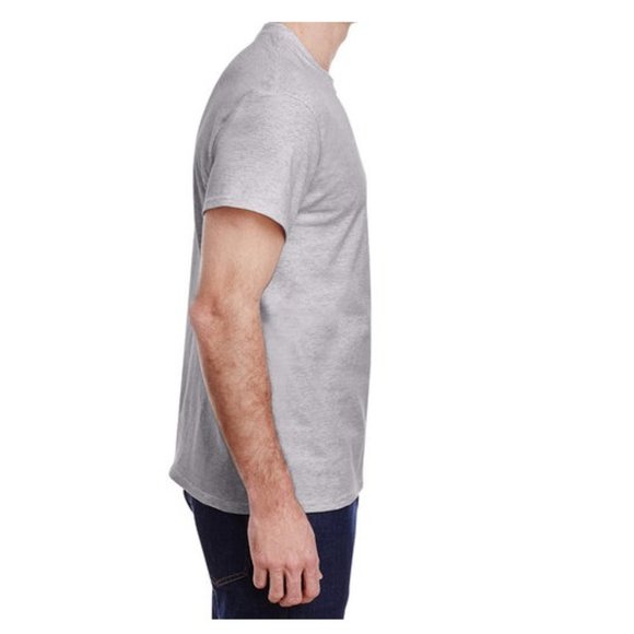 🆕 GILDAN ADULT ULTRA COTTON ROUND-NECK SHORT SLEEVE T-SHIRT - HEATHER GREY - Picture 5 of 5